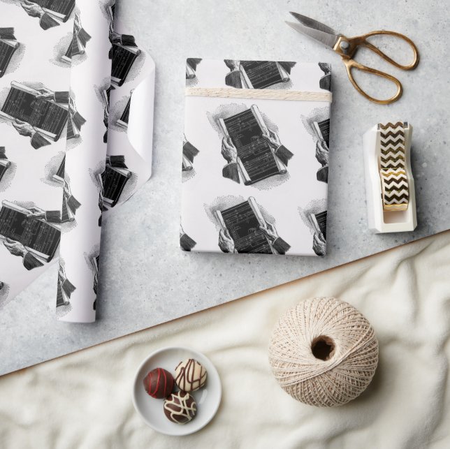 Papel De Presente Mãos com plantas arquitetônicas azuis, Negócios Vi (Artesanato)