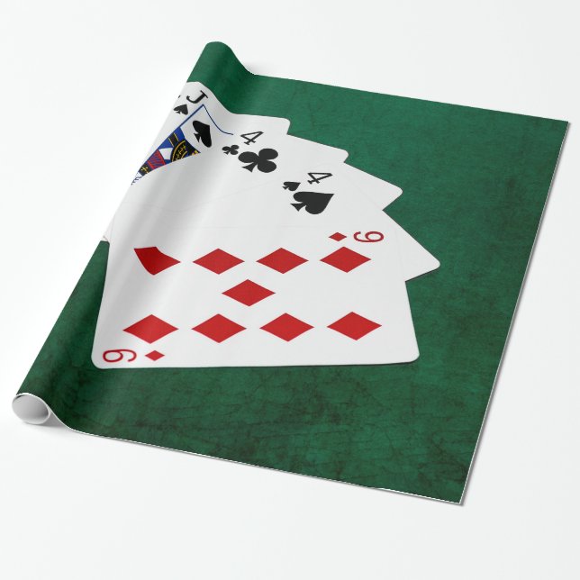 Papel De Presente Mãos-Poker - Dois Pares - Tomada, Quatro (Desenrolado)