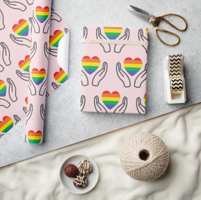 Papel De Presente Mãos Solidárias Conscientização do Autismo Coraçõe (Artesanato)