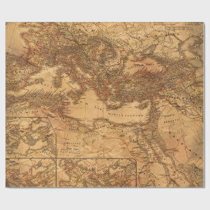 Papel De Presente Mapa Antigo da Europa
