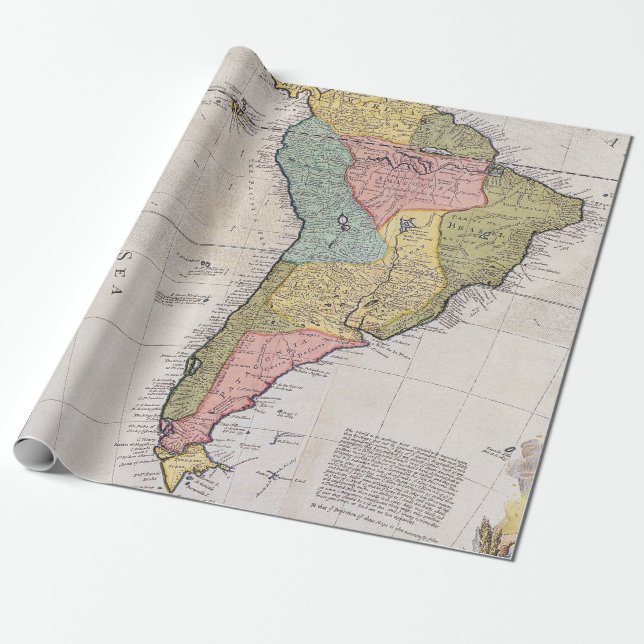 Papel De Presente Mapa Antigo Inspirado (8) (Desenrolado)