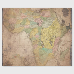 Papel De Presente Mapa Antigo Vintage