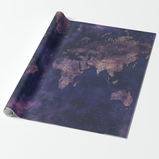 Papel De Presente Mapa Celestial do Mundo Roxo da Academia Sombria (Desenrolado)