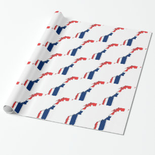 Papel De Presente Mapa da bandeira de Noruega