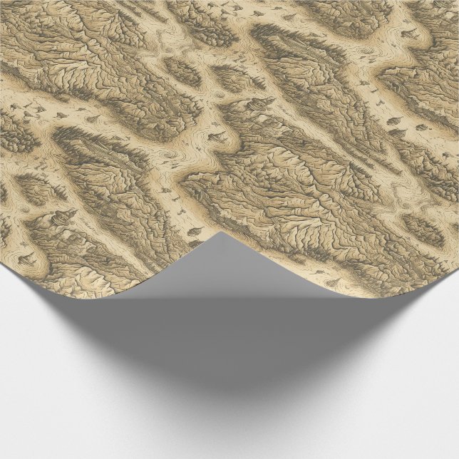 Papel De Presente Mapa da Fantasia Cartografia Palha antiga (Ponta)