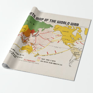 Papel De Presente Mapa da Segunda Guerra Mundial de Vintage
