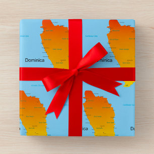 Papel De Presente Mapa de Dominica