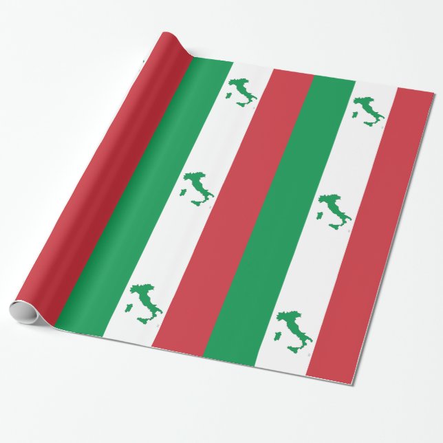 Papel De Presente Mapa de Italia - bandeira italiana (Desenrolado)