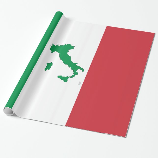 Papel De Presente Mapa de Italia - bandeira italiana (Desenrolado)