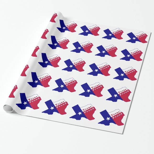 Papel De Presente Mapa de Sinalizador Ortod do Texas (Desenrolado)