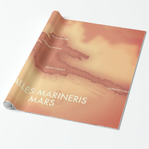Papel De Presente mapa de Valles marineris em Marte