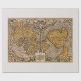 Papel De Presente Mapa de Vintagens Impresso