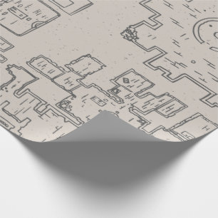 Papel De Presente Mapa do Dungeon Crawler