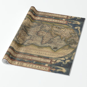 Papel De Presente Mapa do mundo 1570 de Ortelius