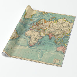 Papel De Presente Mapa do Mundo Vintage