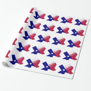 Papel De Presente Mapa do Sinalizador Nativo do Texas