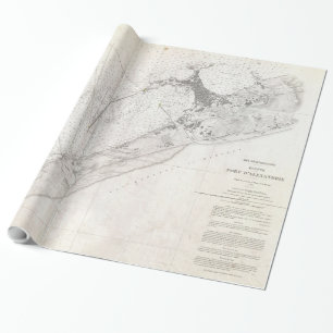Papel De Presente Mapa do vintage de Alexandria Egipto (1867)