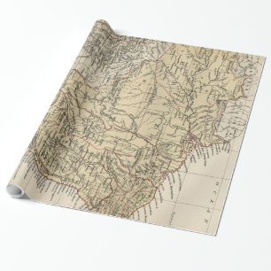 Papel De Presente Mapa do vintage de Brasil (1889)