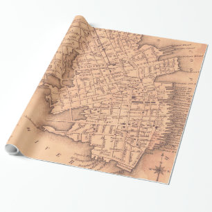 Papel De Presente Mapa do vintage de Charleston South Carolina