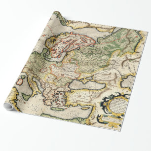 Papel De Presente Mapa do vintage de Europa (1596)