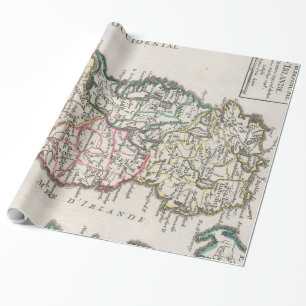 Papel De Presente Mapa do vintage de Ireland (1748)