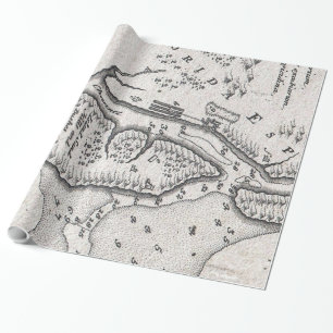 Papel De Presente Mapa do vintage de St Augustine Florida (1737)