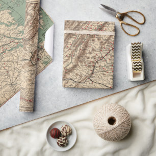 Papel De Presente Mapa dos campos de batalha da Guerra Civil de Vint