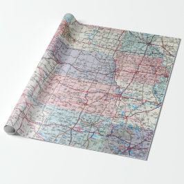 Papel De Presente Mapa dos EUA