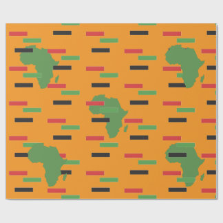 Papel De Presente Mapa Kwanzaa - África verde-negra pan-africana