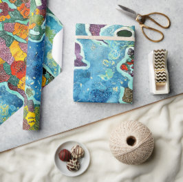 Papel De Presente Mapa Mundial