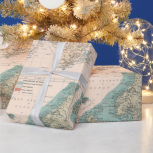 Papel De Presente Mapa Mundial das Pescas (1907)