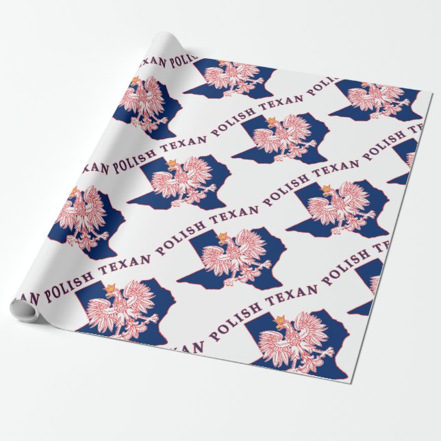 Papel De Presente Mapa Polonês de Águia Texana (Desenrolado)