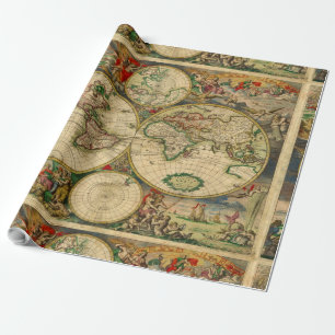Papel De Presente Mapas antigos do mundo antigo Mapas antigos
