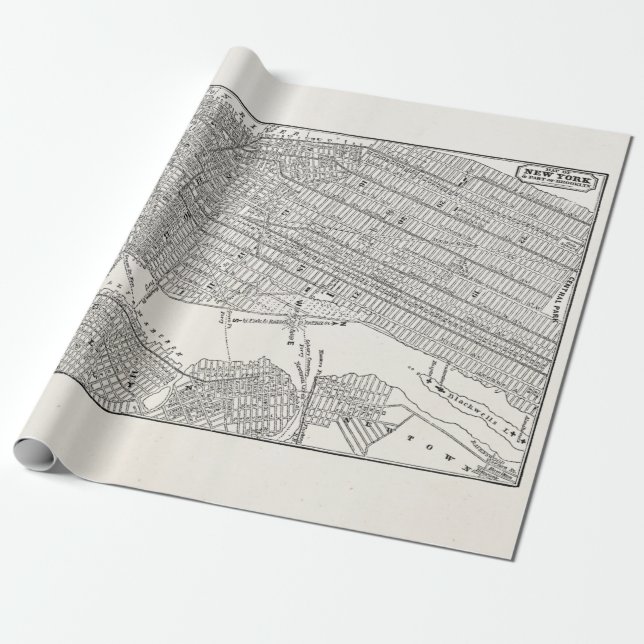 Papel De Presente Mapas do mapa NYC de Brooklyn da Nova Iorque dos (Desenrolado)