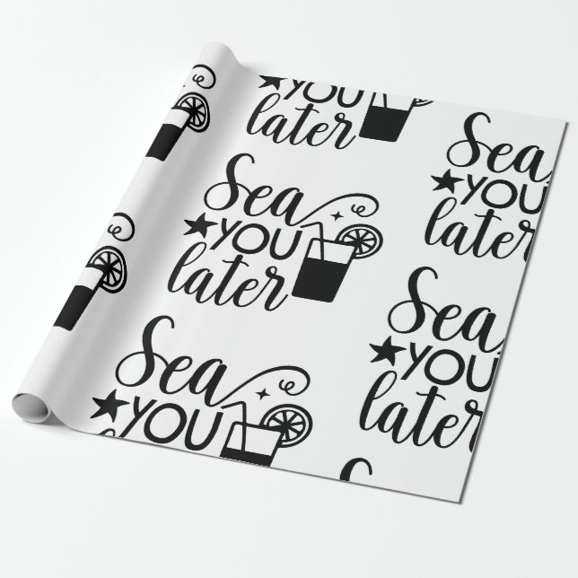 Papel De Presente Mar Náutico tema mais tarde (Desenrolado)