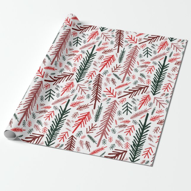 Papel De Presente Maravilha de Natal Branco (Desenrolado)