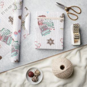 Papel De Presente Maravilhosa Christmastime Modern Watercolor