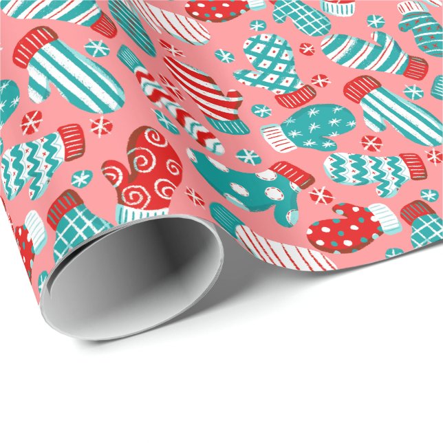 Papel De Presente Maravilhoso Mittens Gift Wrap (Ponta do rolo)