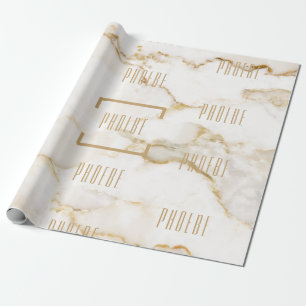 Papel De Presente Marble de Efeito Dourado do Nome Personalizado Mod