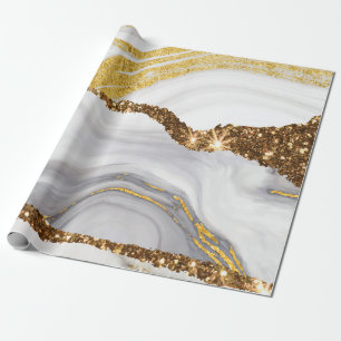 Papel De Presente Marble e Glitter