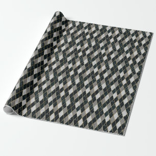 Papel De Presente Marble Geométrico: Linhas Douradas, Luxo