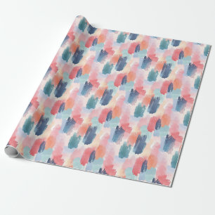 Papel De Presente Marcas de Pincel Boho Aquarela