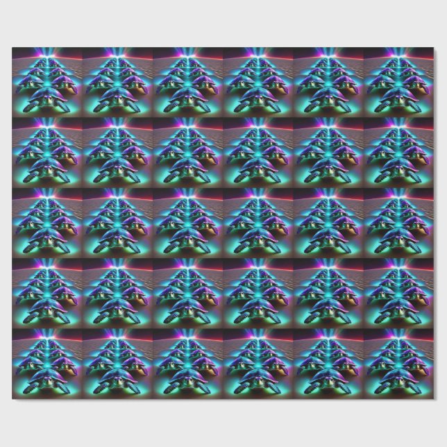 Papel De Presente Marcha das Tartarugas Neon (Aberto)
