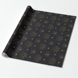 Papel De Presente Marco de Ouro à Meia-Noite