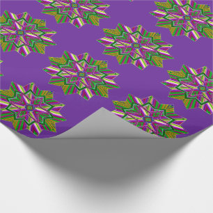 Papel De Presente Mardi Gras Carnaval Jewel Tone Star