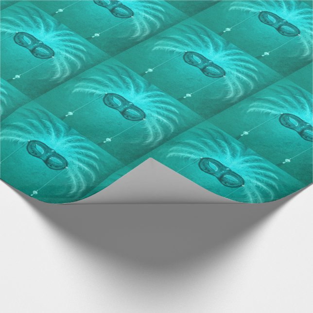 Papel De Presente Mardi Gras Carnival Mask Turquoise (Ponta)