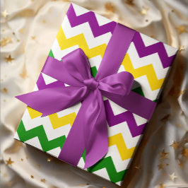 Papel De Presente Mardi Gras Chevron Pattern