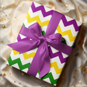 Papel De Presente Mardi Gras Chevron Pattern