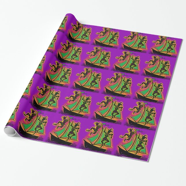 Papel De Presente Mardi Gras Navio de Tolos (Desenrolado)