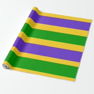 Papel De Presente Mardi Gras Stripes Cores